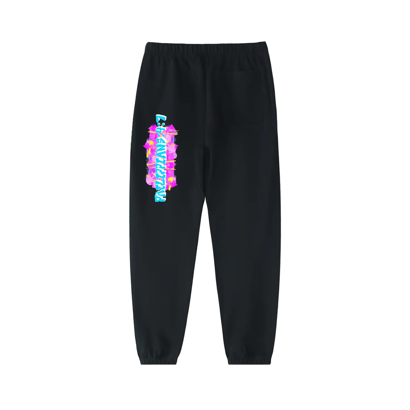 unbothered graffiti street wear sweat pants black back view