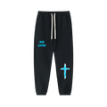 unbothered graffiti street wear sweat pants black front view
