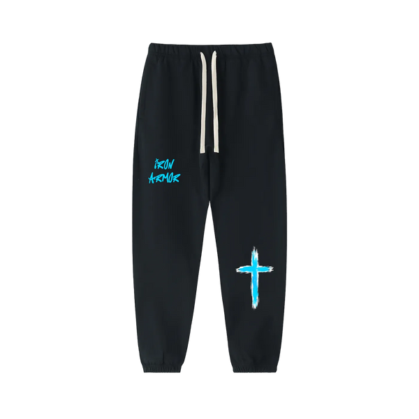 unbothered graffiti street wear sweat pants black front view