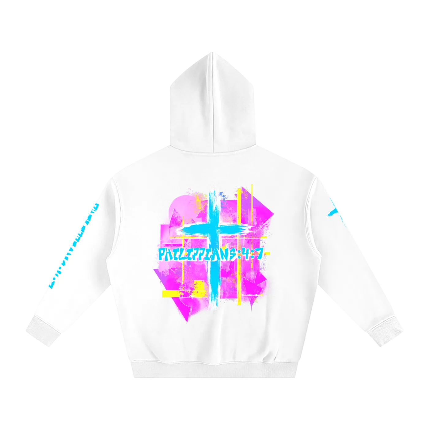 unbothered Street Wear hoodie white front view