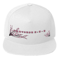clarity street wear flat bill cap white front view cherry blossom design
